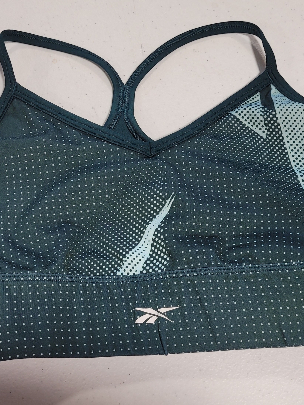 Reebok Women's Teal Sports Bra - Strappy Back